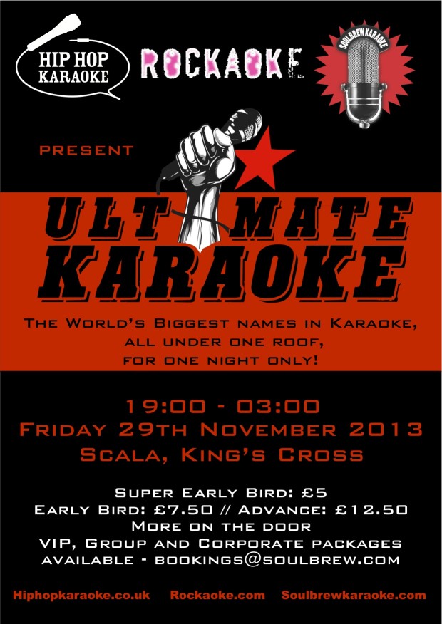 Hip Hop Karaoke + Rockaoke + Soulbrew Karaoke = ULTIMATE KARAOKE The